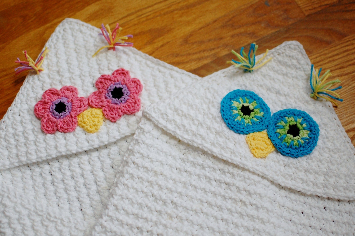 Immediate Download - Owl Face Applique Crochet Pattern (for Hooded Baby Towel and So Much More)