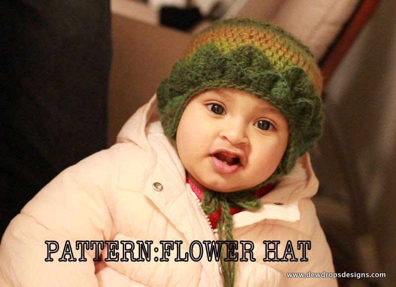 PATTERN: Crochet FLOWER Hat ( Newborn To 12months)