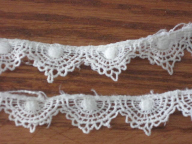 2.75 Yds. Vintage White Filet Lace Trim/Edging