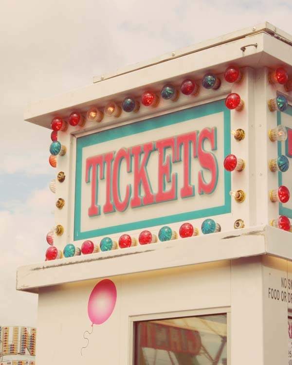 Carnival ticket booth summer pastel 8 x 10 photograph