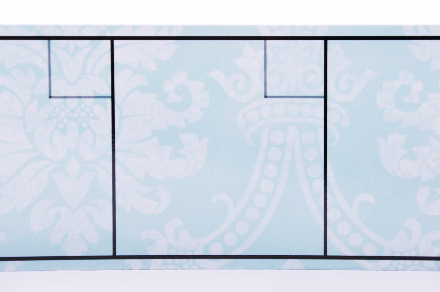 Large Dry/Wet Erase Magnetic Calendar with 6 Weeks Showing at all times. Vintage Light Blue Calendar Kit with Black Frame.