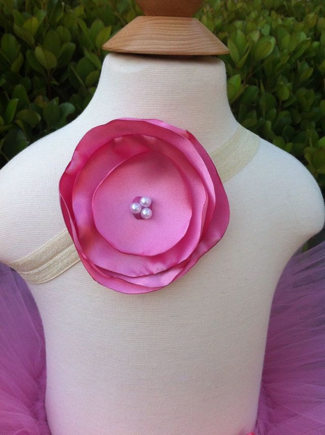 Vintage Pink Couture tutu baby tutu infant tutu newborn tutu photography prop with silk satin pearl posie