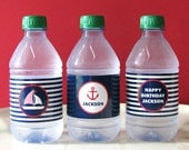Nautical Birthday - Nautical Printable - Drink Wrap - first birthday - Printable Party - sail boat - Boy Birthday - Girl Birthday Il_170x135