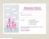 Princess Printable - Princess Birthday - princess thank you note - princess castle -  printable party - DIY Printable Invitation