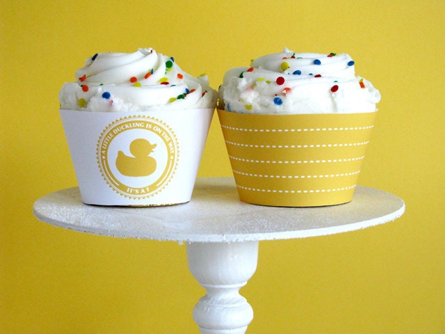 Duck Baby Shower Printable - Duckling - Rubber Duck - Cucake Wrappers - party printables - DIY Printable Il_570xn