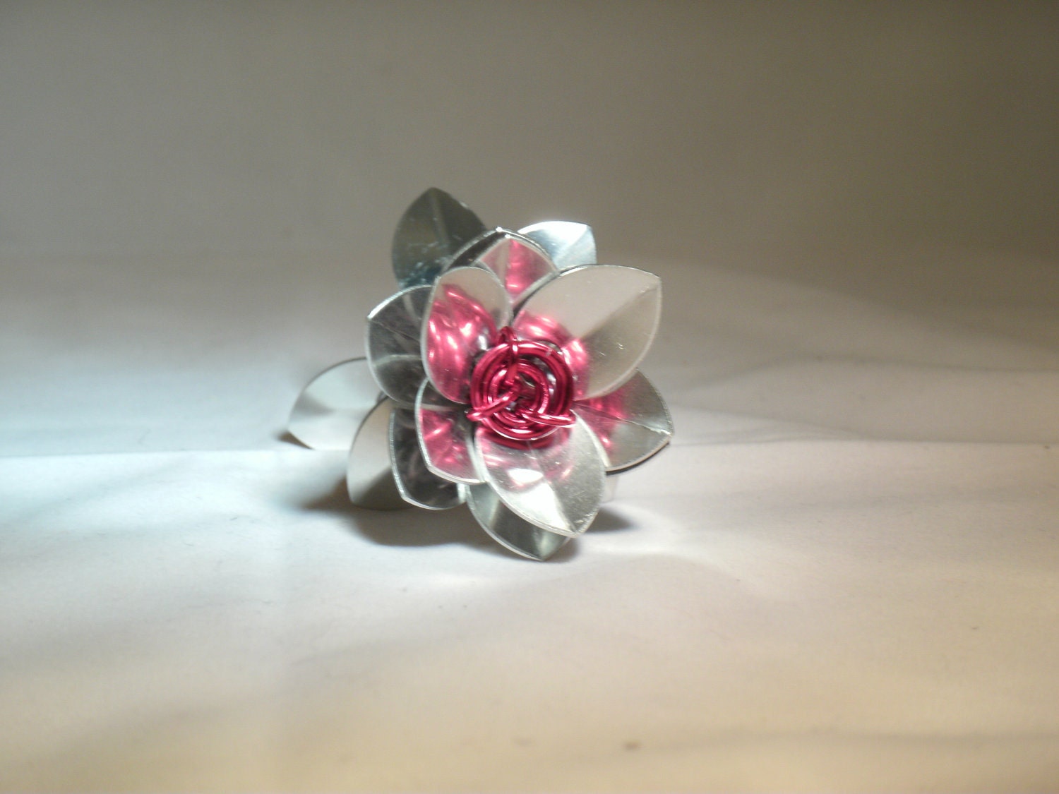 Small Chrome Flowers with Red Highlights