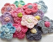 Baby Hair Clips - Crochet Five Petal Flowers - Choose One - Exclusive - Ready To Ship - Baby/Infant/Toddler/Child/Girl
