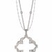Fleur-de-Lis Antique Frame Estate Influenced Pendant with Diamond Chain
