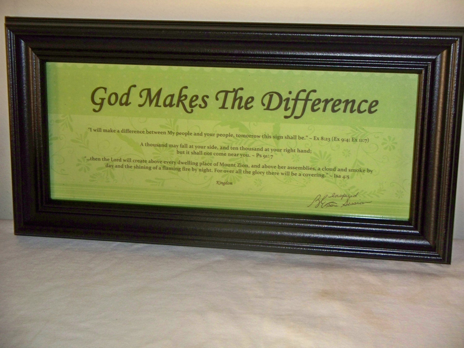 Inspirational Framed WORD Art / God Makes The Difference