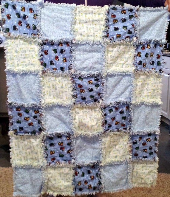 Reserved for Marcia Baby Boy Rag Quilt