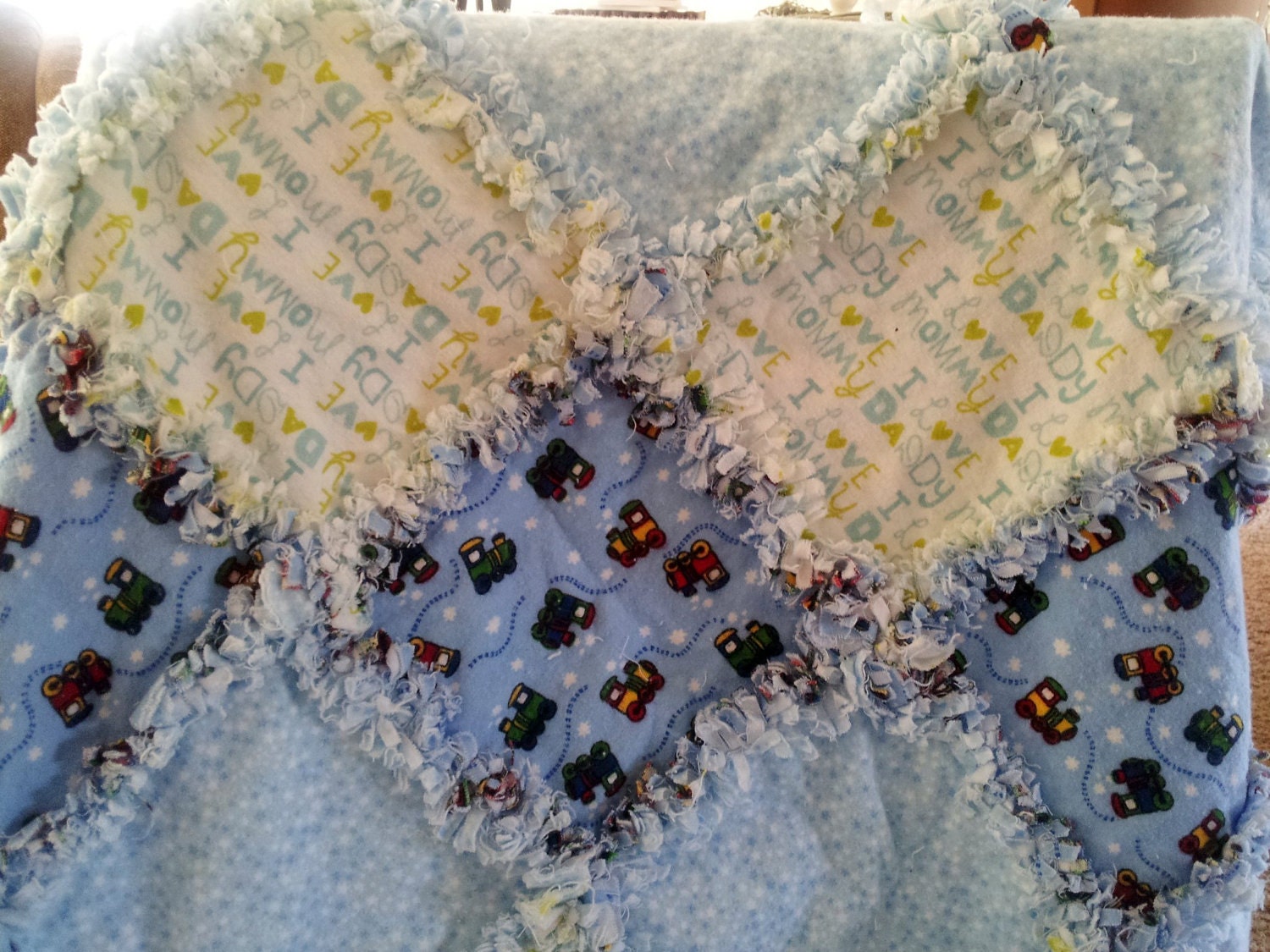 Reserved for Marcia Baby Boy Rag Quilt