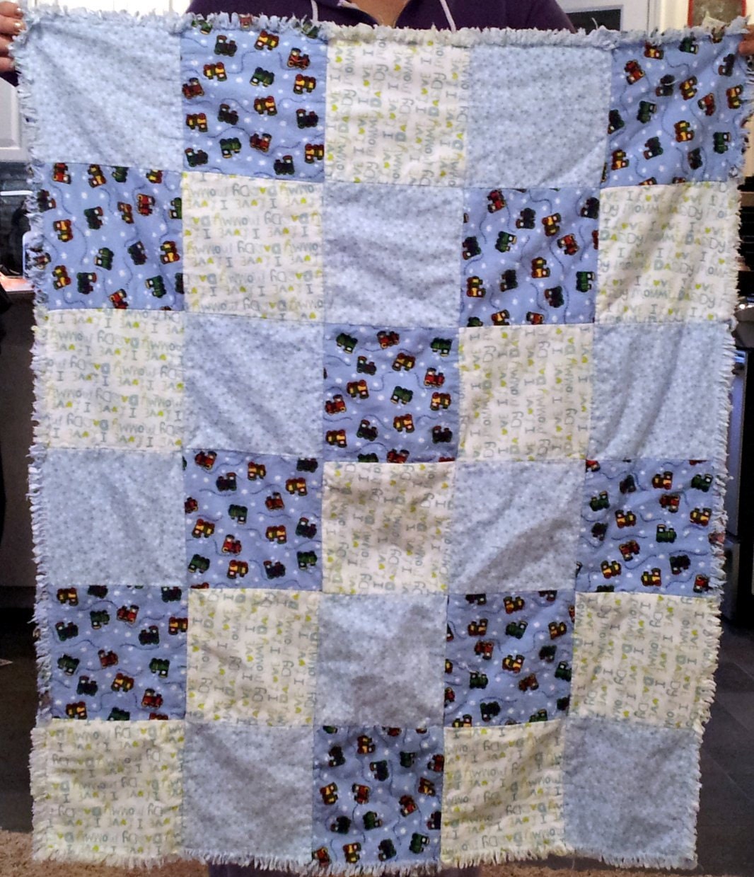 Reserved for Marcia Baby Boy Rag Quilt