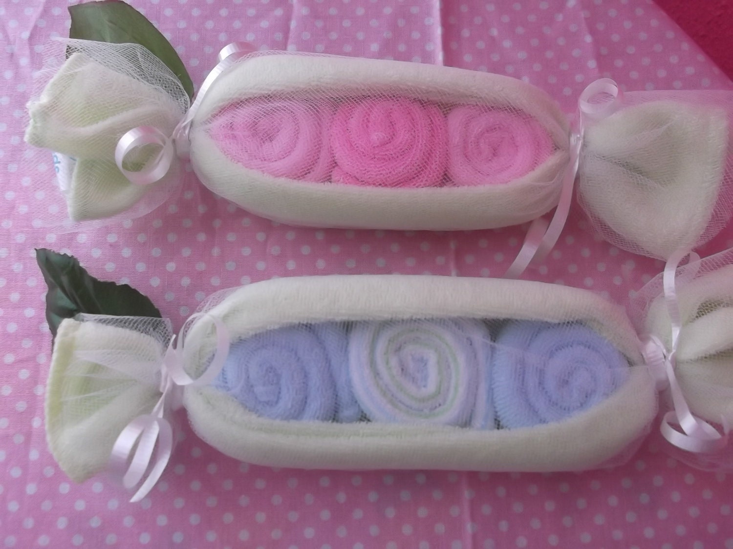 Peapod  Baby Shower Favor Baby Washcloth  Unique Gifts