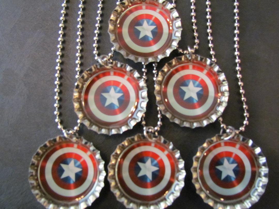 Special Order / Captain America /   Bottle Cap Party favors (36) / April 7th
