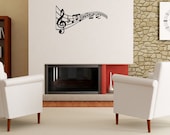Large Musical Scale Wall Vinyl Art/Decal - Music Notes Band