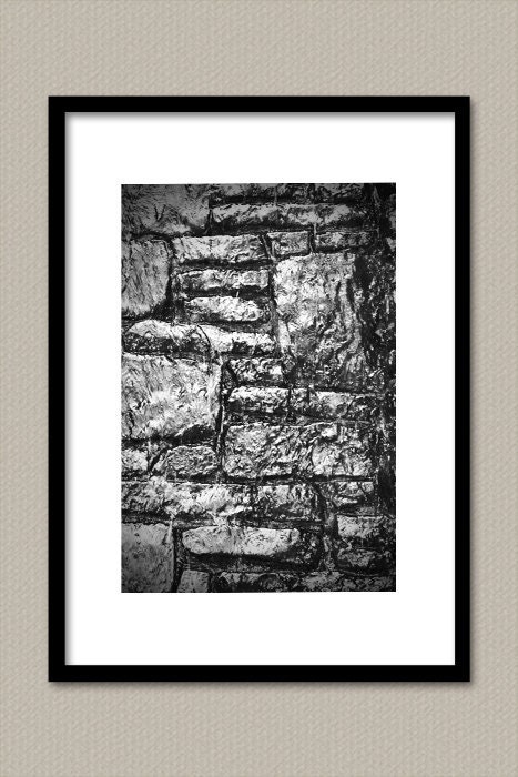 Waterfall Stones 20X30 Large Fine Art Photography Print - Black and White B&W Silver Grey Gray Office Wall Art Home Decor Print