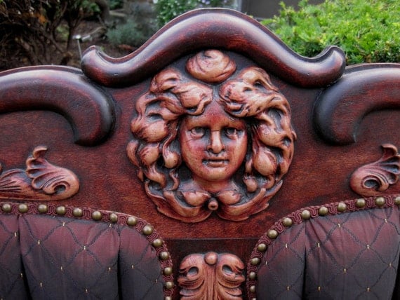 5 Piece Settee Living Room Furniture Set Carved Mahogany ANTIQUE Rare 1800's