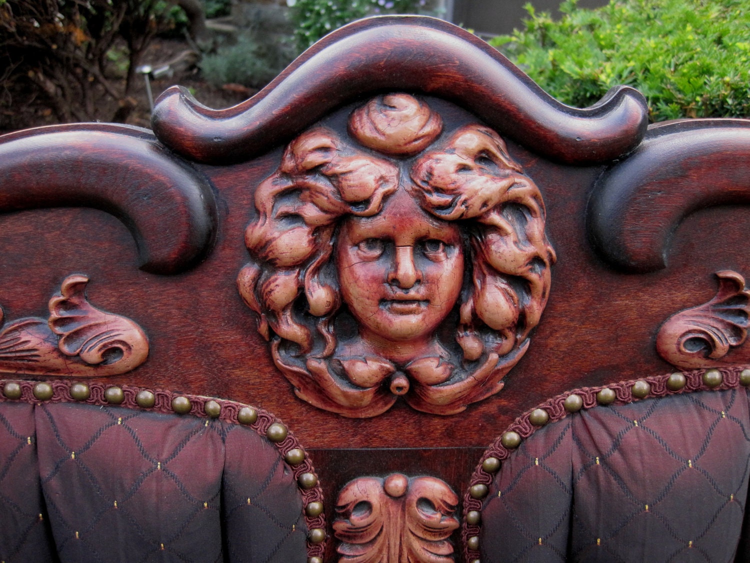 5 Piece Settee Living Room Furniture Set Carved Mahogany ANTIQUE Rare 1800's