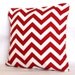 Red Pillow Covers - TWO 18x18 Inch Chevron Decorative Throw Cushion Covers - Red Zig Zag on White or Natural