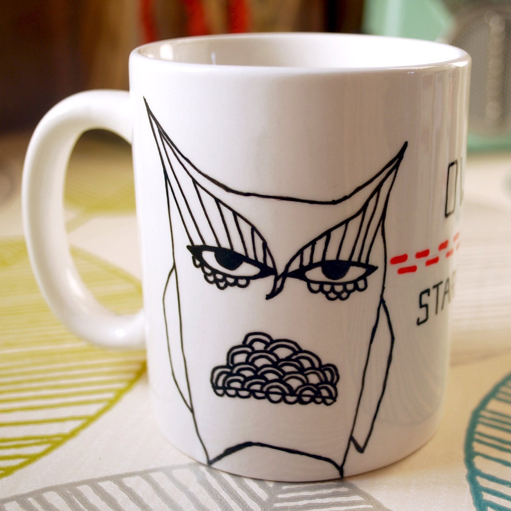 Owl Stare-Off Mug - Hand Illustrated