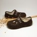 Felted wool clogs brown with Lithuanian folk motives - hand felted eco slippers