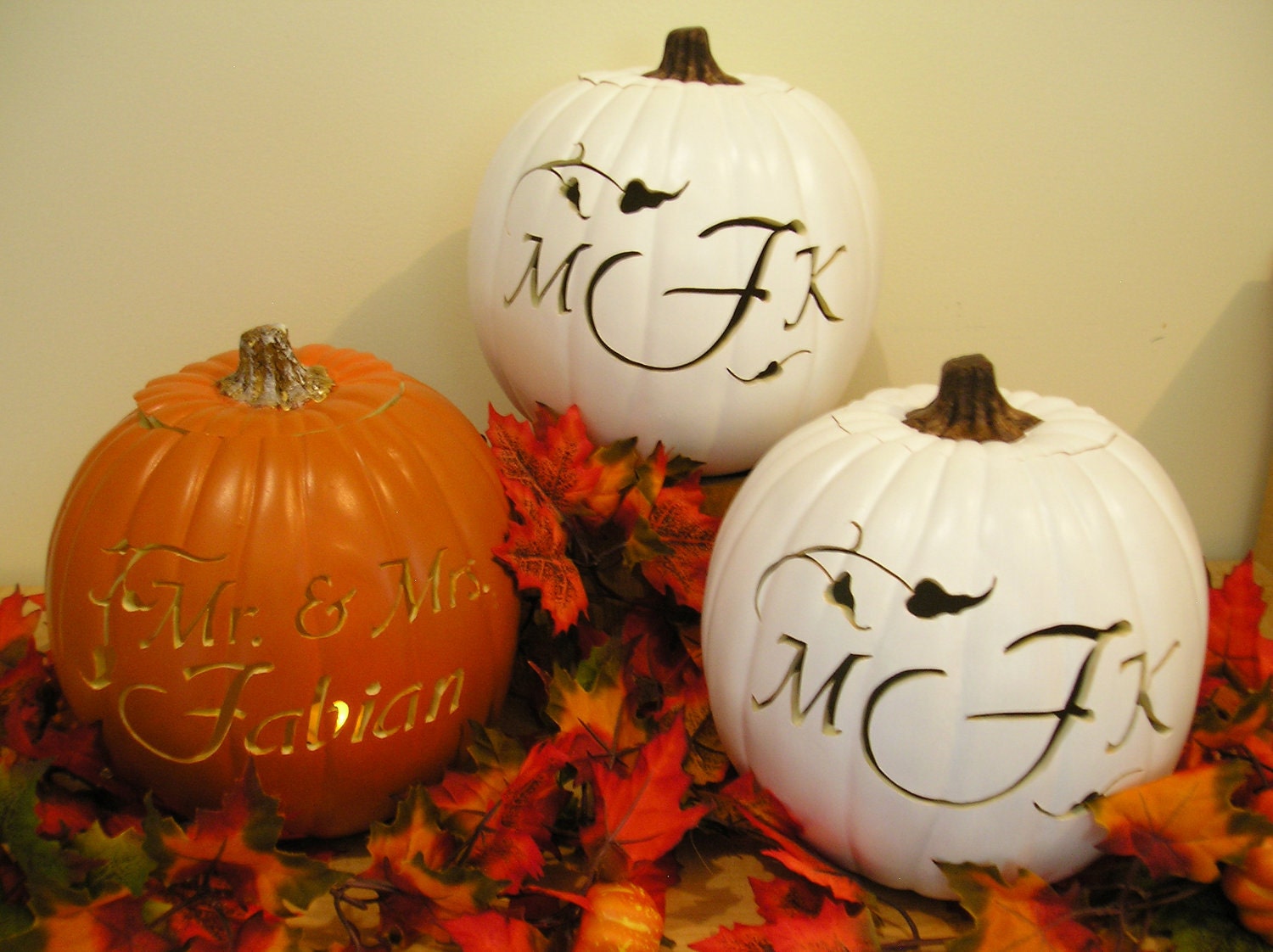 Custom Carved Pumpkin for Weddings and Fall Decorating