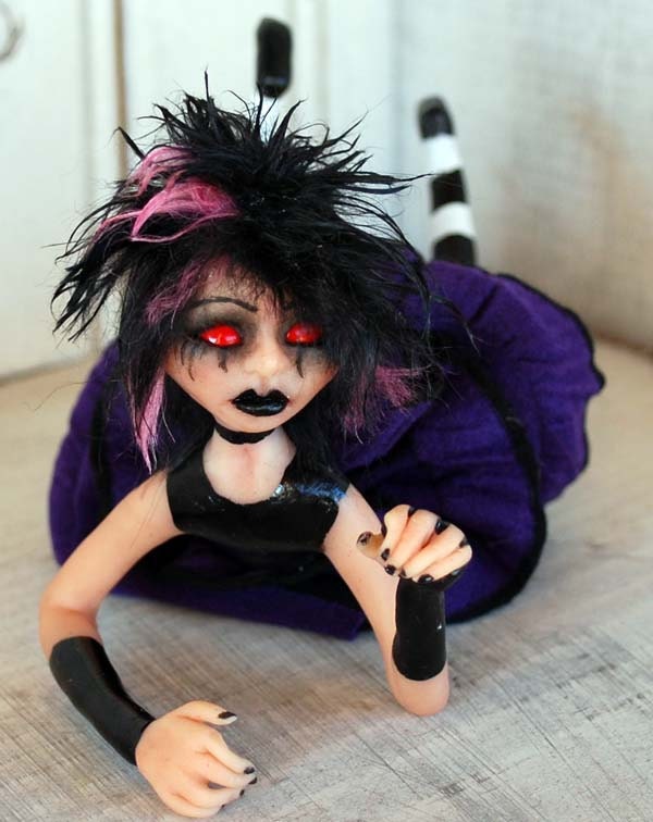 OOAK Polymer Clay Handsculpted Gothic Art Doll