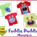 Boys...Monster Iron-on Applique Patterns. 4 Designs included. INSTANT DOWNLOAD. Super Cute on Toddlers Tees, Pants, Shorts, Onsies.