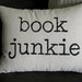 Book Junkie decorative pillow 12x16 with insert