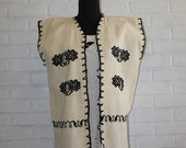 vintage guatemalan embroidered vest with fringe