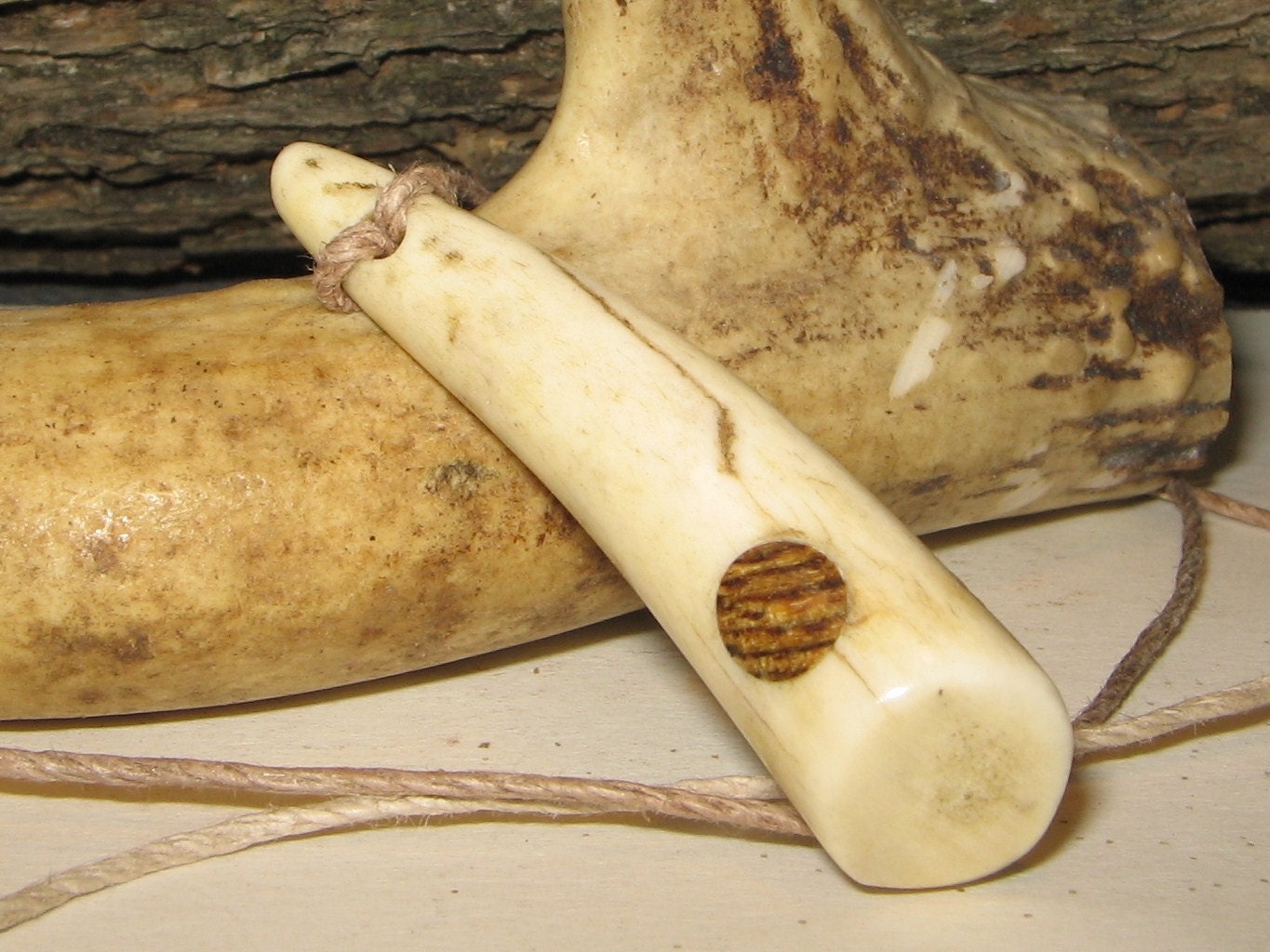 Deer Antler and Bocote Pendant