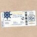 Nautical Boarding Pass Save the Date or Wedding Invitation - DIY Printable