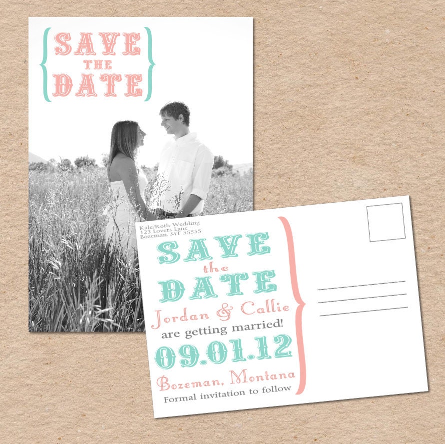 Photo Save the Date Postcard- Custom DIY Printable
