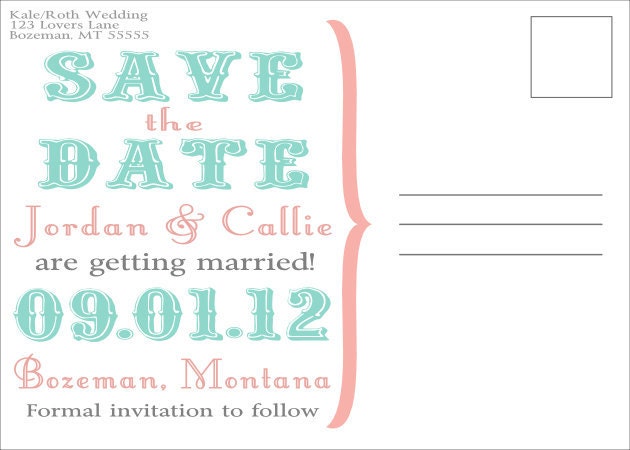 Photo Save the Date Postcard- Custom DIY Printable