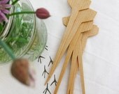 Herb Markers - set of 6 Salvaged Wood Reclaimed Eco plant labels blank or custom