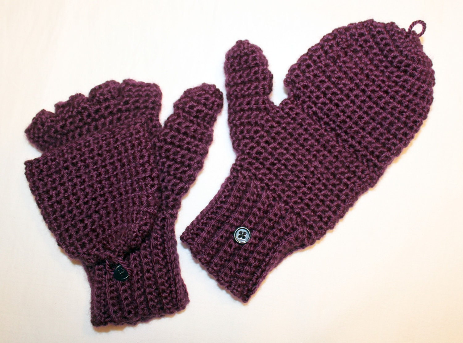 Convertible Purple Texting Mittens