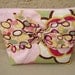 Cosmetic bag make up bag pink floral with bangle print tie front vinyl lined