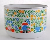 Vintage Scandinavian Style Enamel Bowl