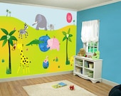 Wall decals nursery, children wall sticker, wall decals kids, baby nursery wall, kids wall art, wall art children HUGE JUNGLE DECAL