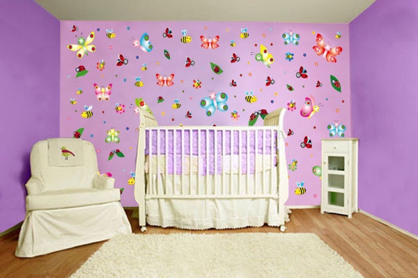 Kids wall decal, nursery wall decal, kids wall stickers, baby wall decals, nursery decal, art kids, Nursery decor   HUGE BUG ART