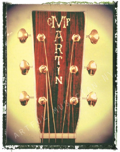 martin acoustic guitar headstock art print 11 x 14 fathers day gift, guy gift, boyfriend gift, hipster gift photographic prints