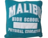 T-shirt Pillow - Malibu High School California recycled t-shirt pillow throw cotton tshirt throw
