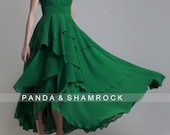 dance and walk/women dress/ chiffon dress/ long/ S-XL/custom made/ many color choices/wedding/bridesmaid