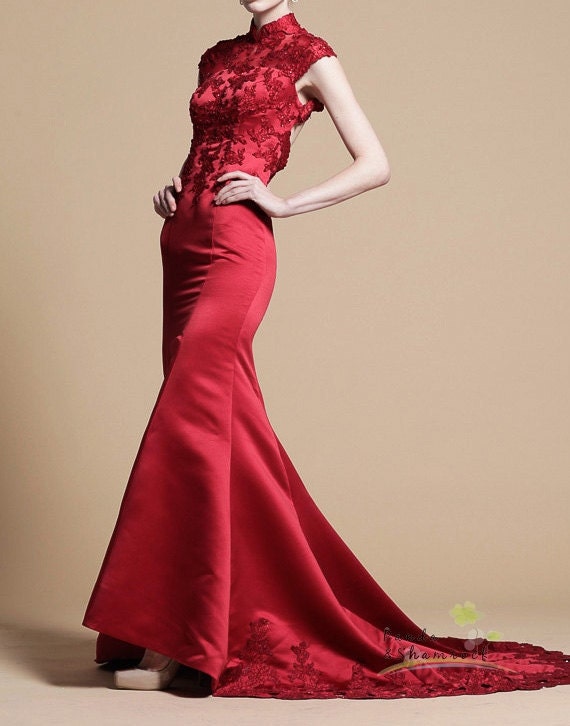 Marguerite/wedding gown/bridal dress/evening dress/prom dress/custom made/all size/lace/silk/elegant