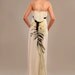 Silk wrinkled chiffon corset maxi printed dress