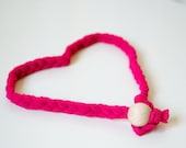 Headband Fuchsia Pink of braided viscosa yarn