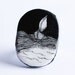 sailing ship Illustrated ring - black and white polymer clay- handmade ring