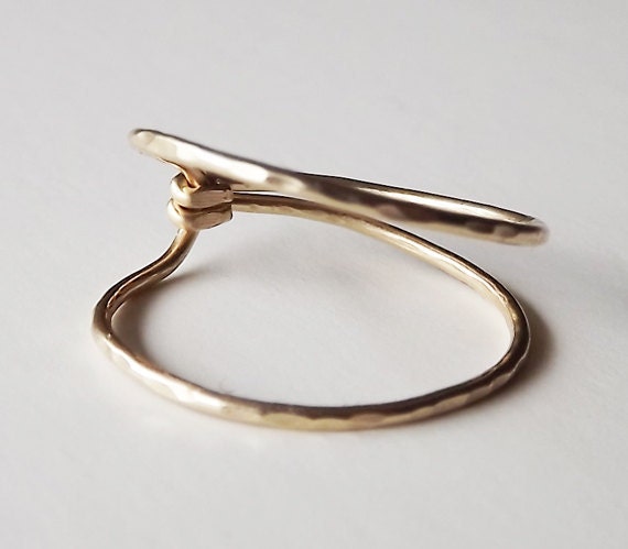 Hammered Asymmetrical Gold Filled "Hug" Ring - Gold Ring - Gold Band - Stacking Rings