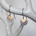 Silver Drop Earrings - Two Toned Earrings - Tiny Mix Metal Sterling and Gold Filled Disc Earrings - Everyday Earrings