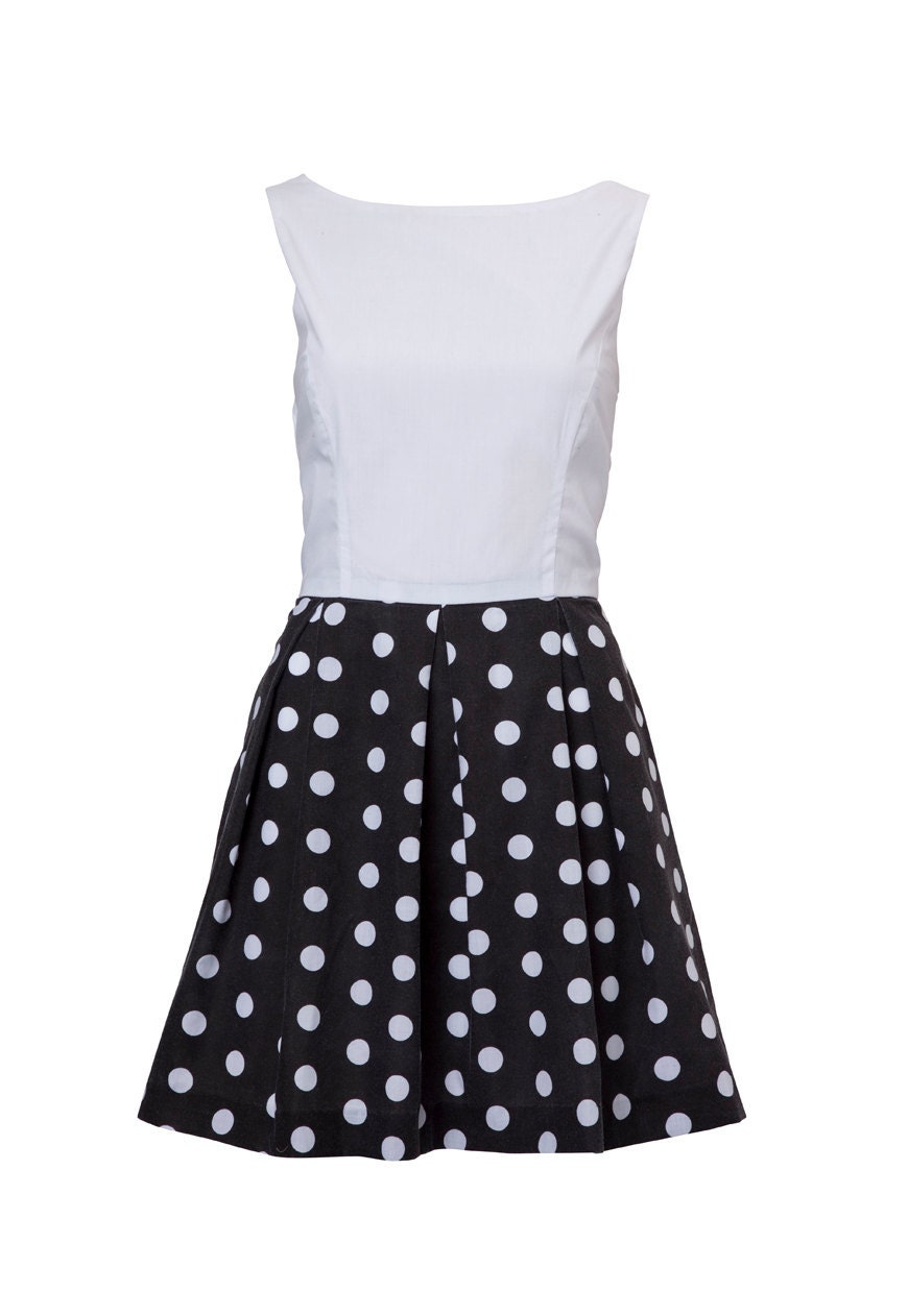 Special Offer -Breakfast at Audrey's Polka Dot Tea Dress - UK Size 12 - Ready to Ship